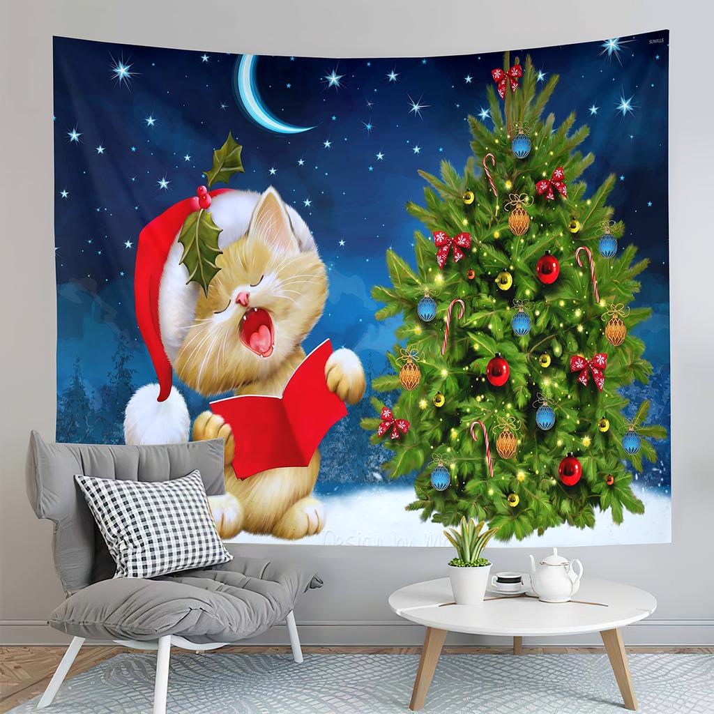 Vianočná téma Gobelín Zimný snehový vločka gobelín Roztomilý snehuliak gobelín Nástenná dekorácia spálne Domáca dekorácia Gobelín