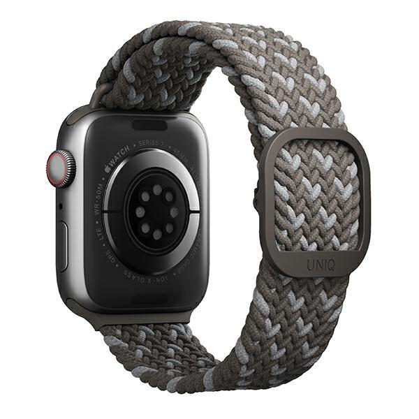 Uniq Pasek Aspen Apple Watch 44/42/45 Mmseries 1/2/3/4/5/6/7/8/9/Se/Se2 Braided De Szary/Pebble Grey
