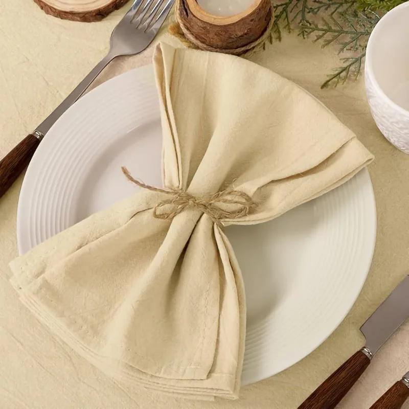 4PCS 30X45CM Cloth Napkins 100% Cotton Fabric Dinner Kitchen Towels Table Design Mat Weddings Baby Shower Christmas Decoration