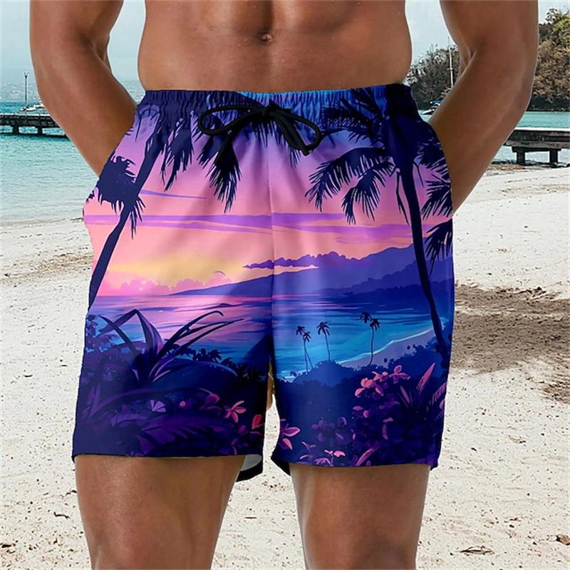 Summer Hawaiian Beach Shorts For Men 3D Printed Coconut Trees Graphic Swimming Trunks Women 2025 New Fashion Board Shorts Pant