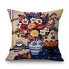 Modern Art Abstract Flower Oil Painting Flower Vase Still Life Floriculture Cinema Lobby Decoration Pillow Case Cushion Cover