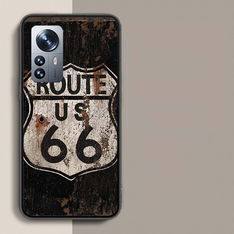 America Route 66 Phone Case For Redmi Note 15 Pro 5G 14 13 12 Pro Plus 11 11T 11E 11S 10 Pro 10S 9 9S Cover Cell Clear with Suit
