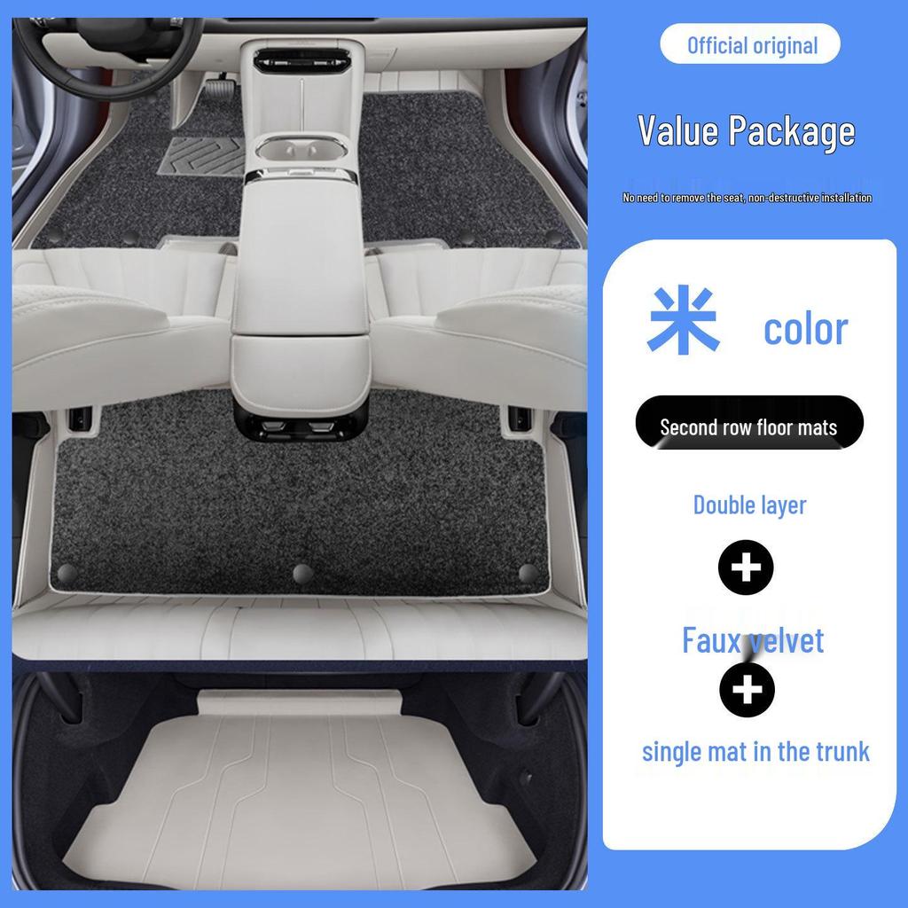 Fully Covered AION RT Odorless Eco-Friendly Leather Floor Mats for Interior Car Protection