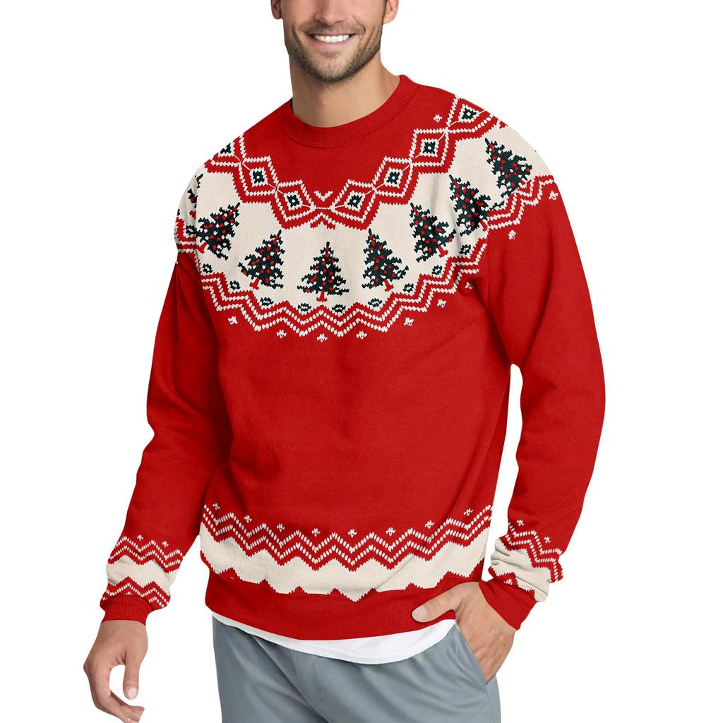 Christmas Print Loose Men's Hoodie