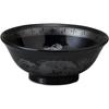 Ale-net Ramen Bowl, Black Glazed with Silver Dragon Design, 6.8cm, Mino Ware, Chinese Tableware
