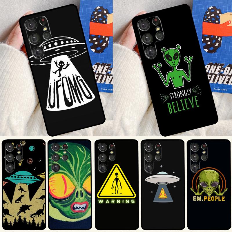 Alien Martian UFO Phone Case For Samsung Galaxy S25 S24 Ultra S9 S10 S20 S21 S22 Plus S23 FE S24 FE Cover
