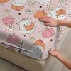 1pcs Ghost Pink Pumpkin Fitted Sheet Bedroom Halloween Theme Digital Printed 100% Polyester Cozy Bed Cover (No Pillowcase)