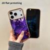 Phone Case: 2D flat lambskin suitable for iPhone 18, 17, 16, 15, 14, 13Pro protective case, deep purple night sky, Christmas and Halloween gift