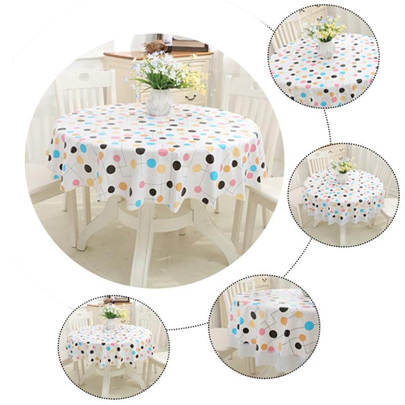 152 cm Round Table PVC Waterproof Oil Resistant Table Round Table PVC Cover Restaurant Banquet Table Wedding Table | Table (white)