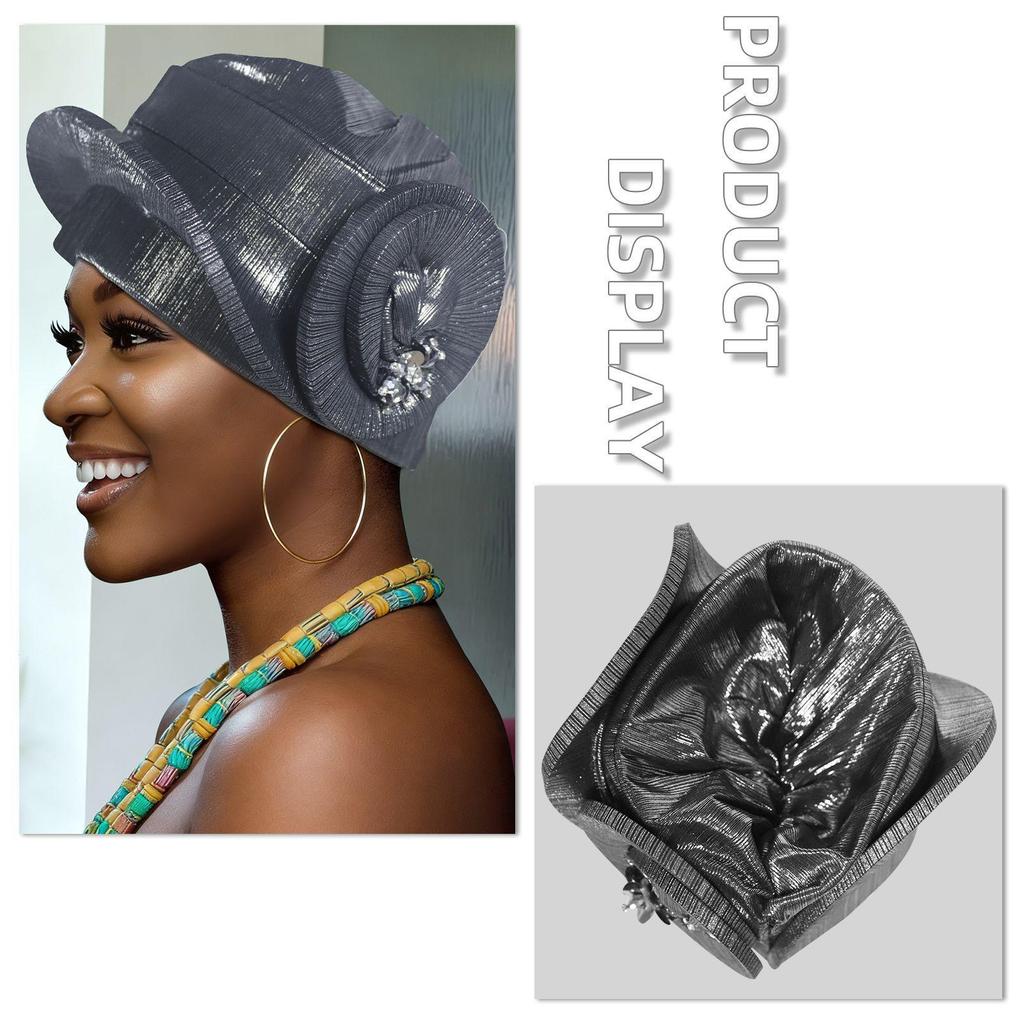 Shiny Silk Rhinestone Headband with Steel Ring for Women