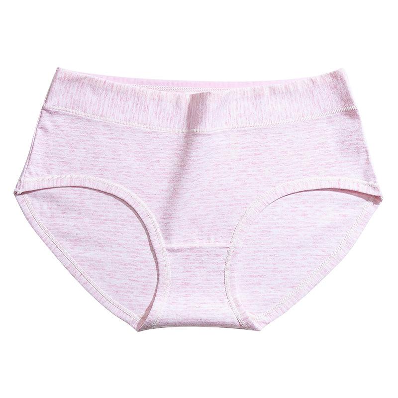 Female Summer Striped Cotton Pure Cotton Crotch Antibacterial Abdominal Lift Hip Breathable High Waist Briefs
