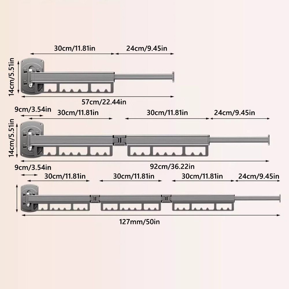 Retractable Folding Clothes Hanger Space Aluminum Cloth Drying Rack Outdoor