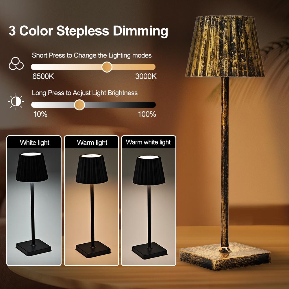 Xiaomi Cordless LED Desk Lamp Touch Control Wireless Table Lamps USB Rechargeable 3 Color Stepless Dimming Atmosphere Lights