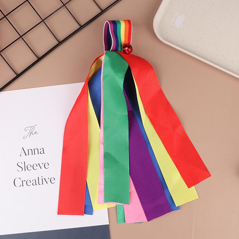 Children'S Wrist Elastic Ribbon Performance Rainbow Wrist Strap Stage Performance Wrist Bell