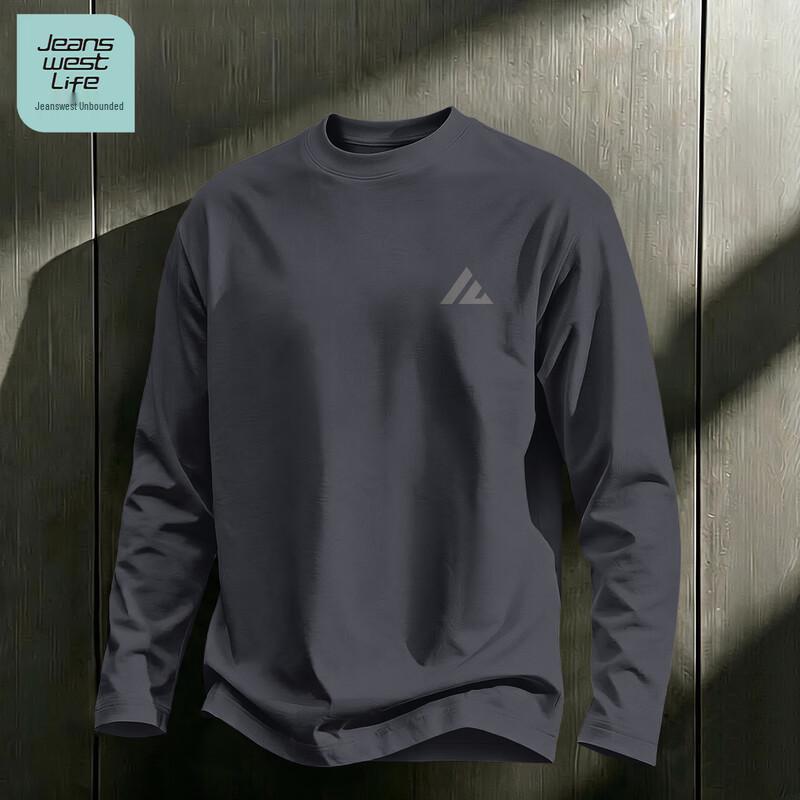 Jeanswest Herren Baumwolle Locker Rundhals Langarm T-Shirt