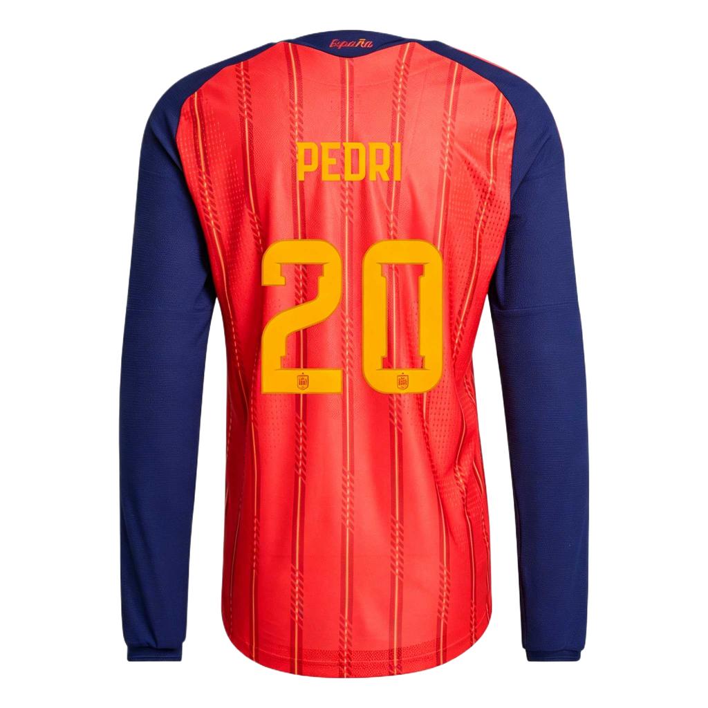 adidas Spain 2026 World Cup Spain National Team Pedri 20 Home Long Sleeve Quick Dry Crew Neck Football Shirt Player Version Men Tops JZ5776-20