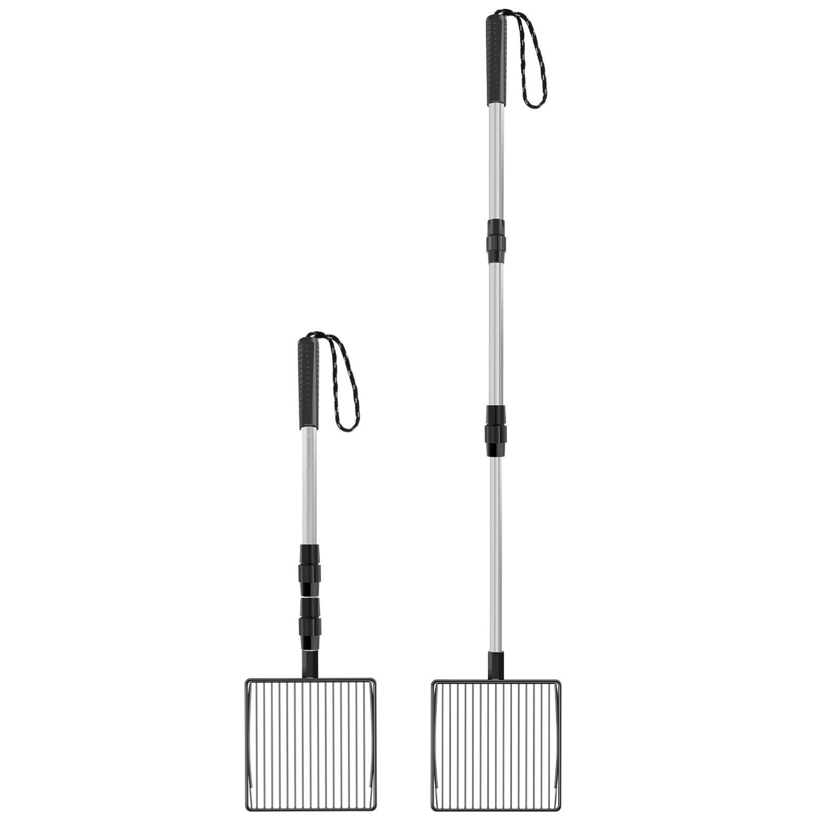 

2 шт. выдвижная длинная ручка для кошачьего туалета совок металлический антипригарный лопата для домашних животных с покрытием для инструментов для уборки домашних животных новый