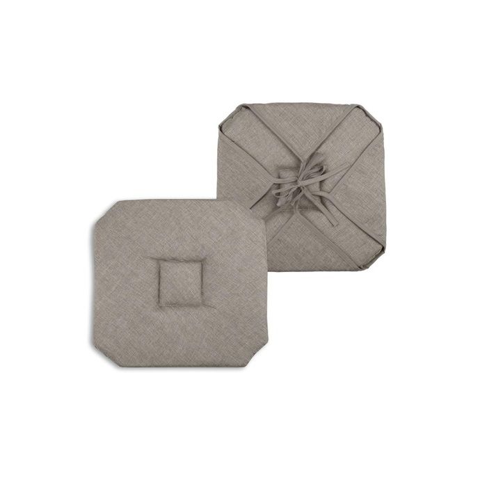 Coussin Galette De Chaise - 40x40cm - Jute Chiné - 4 Rabats - Oeko-Tex®