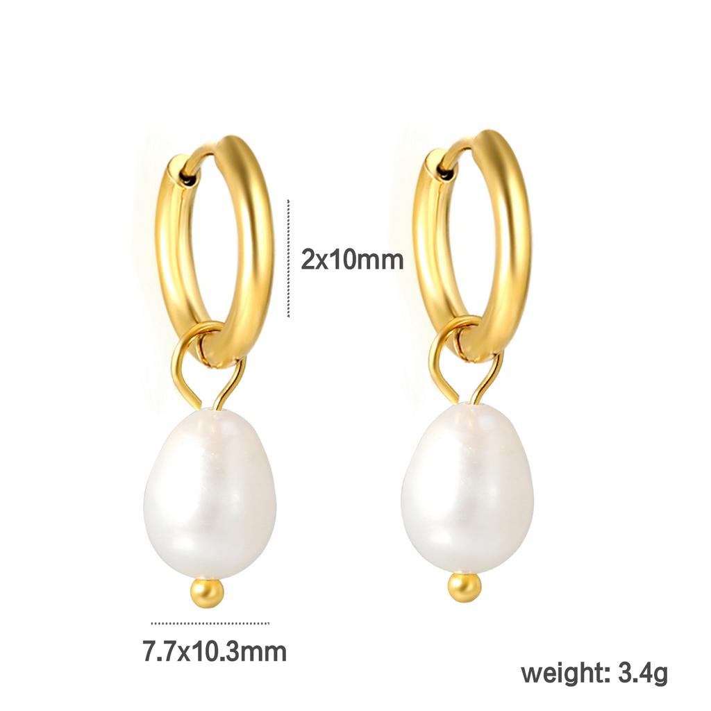Elegant Baroque White Pearl Earrings Fashionable High-End Pearl Jewelry