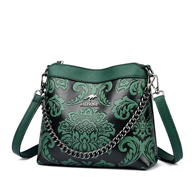 Fashion Embossed Chain Bag - Women's Single Shoulder Bag - Casual Crossbody Bag