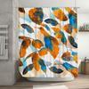 Creative artistic shower curtain waterproof and mildew-proof Shower curtain modern simple leaf pattern design Bathroom curtain