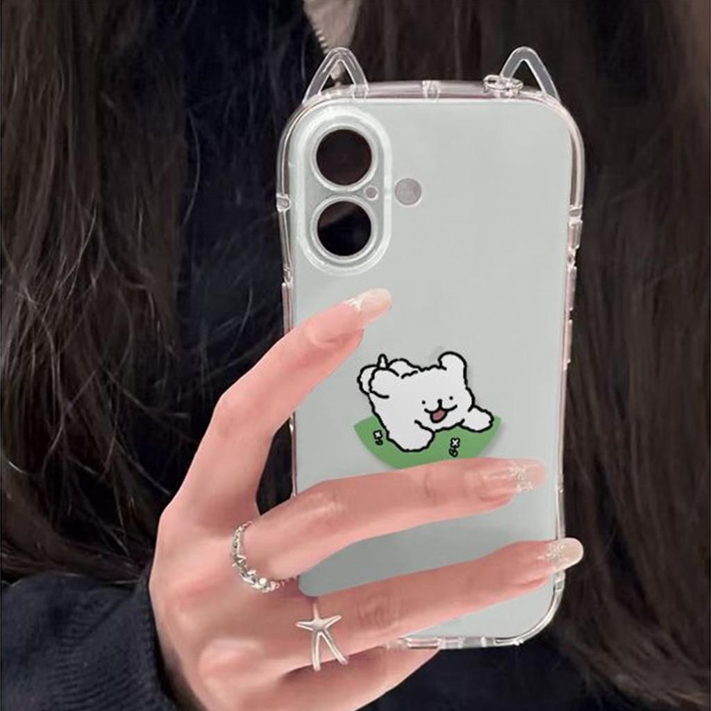 Niedliche Airbag Anti-Fall Handyhülle Katzenohren für Apple Handy Schutzhülle Cartoon für Apple Handyhülle Premium Gefühl