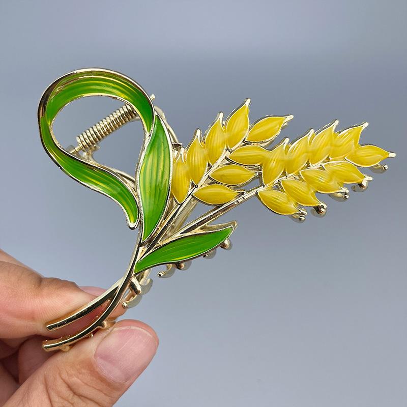 Stilig Fresh Temperament Oil Drop Floral Metal Shark Hair Clip