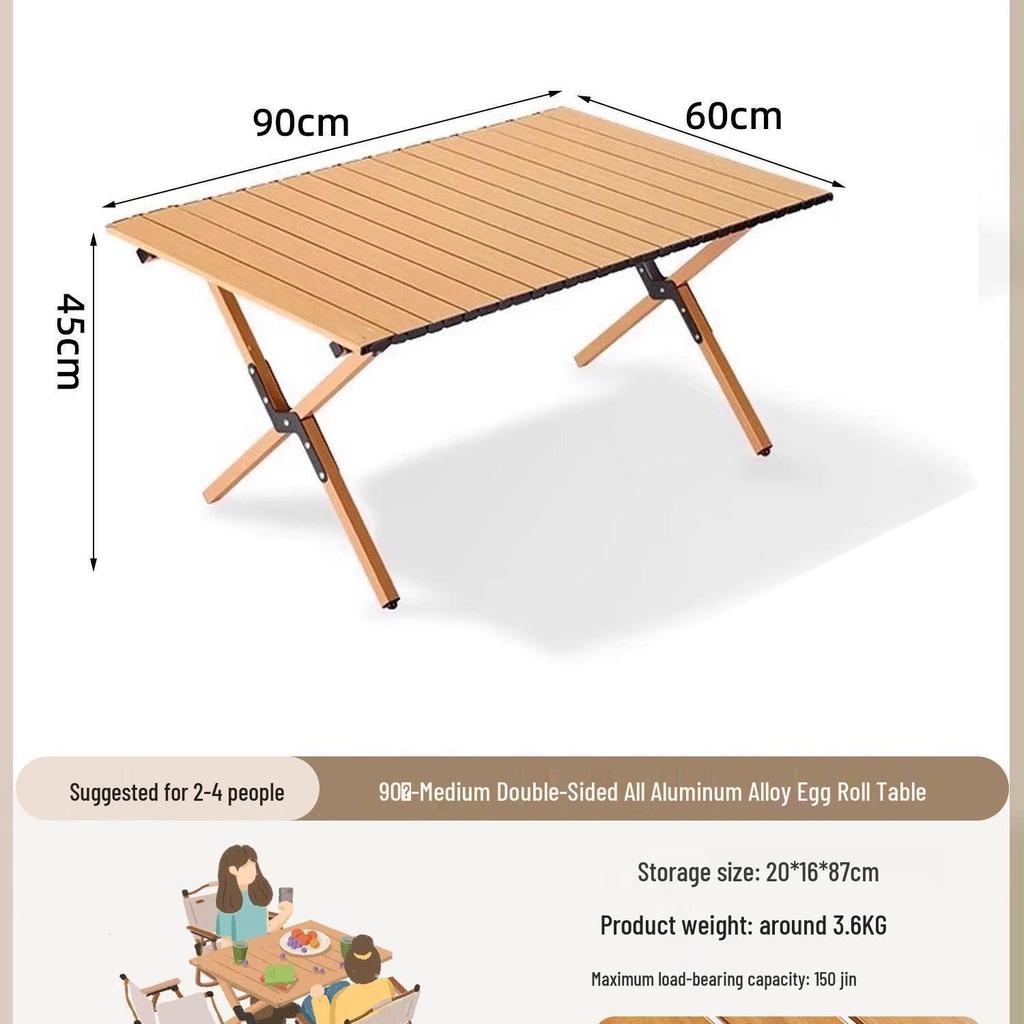 A1R Portable Roll-up Folding Picnic Table & Chair Set for Outdoor Camping.
