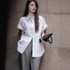 Women's Short-sleeved Summer New Style Design Niche Mid-length Pure Cotton Top