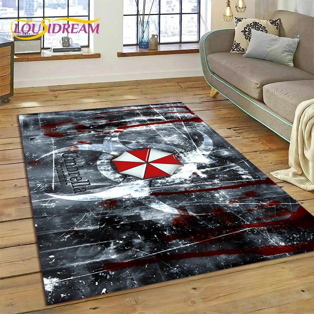3D Horro Games R-Resident Evil Gamer Carpet Rug for Bedroom Living Room Home Sofa Decoration,Child Game Large Decor Floor Mat