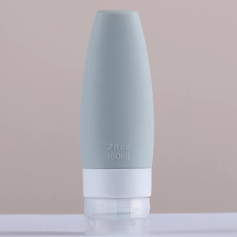 60/90ml Flacone da Viaggio Portatile in Silicone Contenitore per Liquidi Vuoto Ricaricabile Confezione Lozione Punti Contenitore Shampoo Crema Viaggio