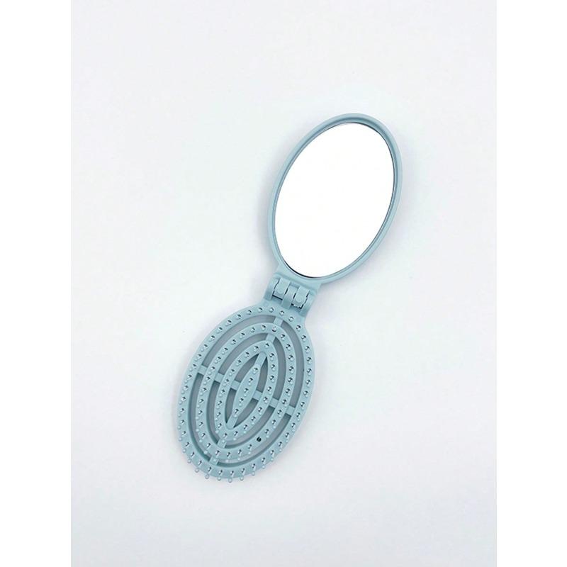 

2-In-1 Folding Mirror Comb, Cute Comb, Portable Travel Household Comb