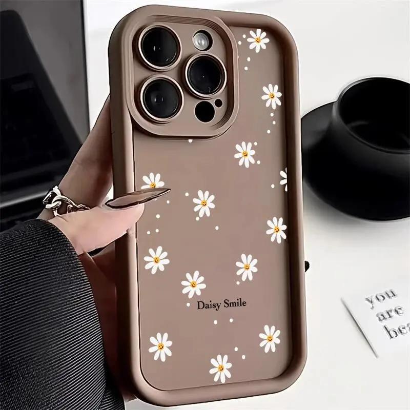 Smile Daisy Flower Print Phone Case for Oneplus 12 11 12R 11R 10R 8T One Plus NORD CE 2 3 4 LITE Soft Camera Protective Cover
