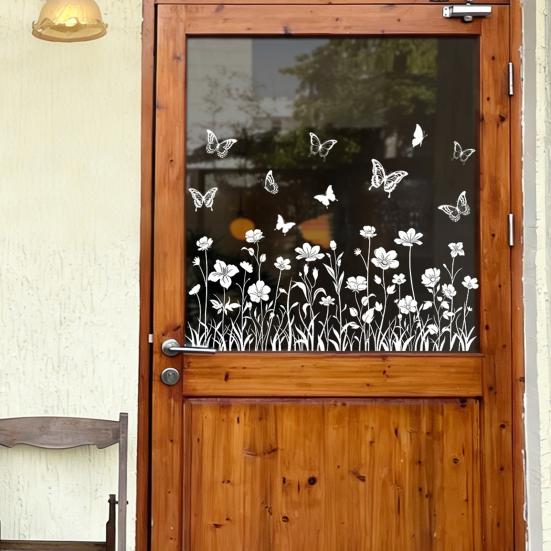 2Pcs Static Glass Sticker Glue-Free Electrostatic Window Clings Double Side Waterproof Window Decors for Glass Doors