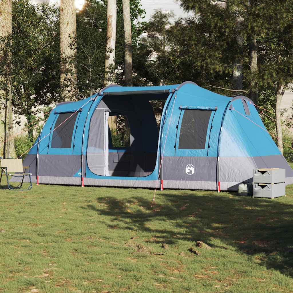 Vidaxl Tenda da Campeggio, a Tunnel, 4 Persone, Blu, Impermeabile