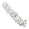 Natural Rainbow Moonstone Gemstone 925 Sterling Silver Bracelet 7-8" ASB-3027