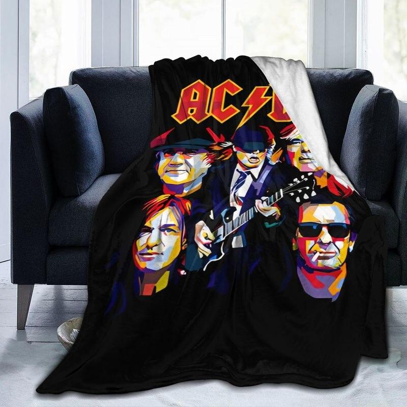 Nová 3D tištěná deka AC/DC Rock Band, měkká flanelová přikrývka, teplá sherpa deka pro všechna roční období, na postele, pohovku, do kanceláře