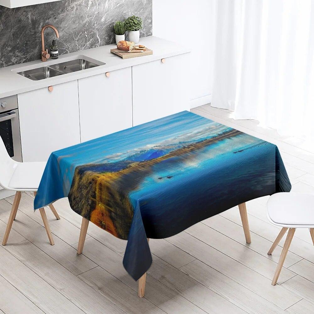 Beautiful Natural Scenery Printed Tablecloth Outdoor Picnic Camping  Stain Resistant Waterproof Table Home Decoration