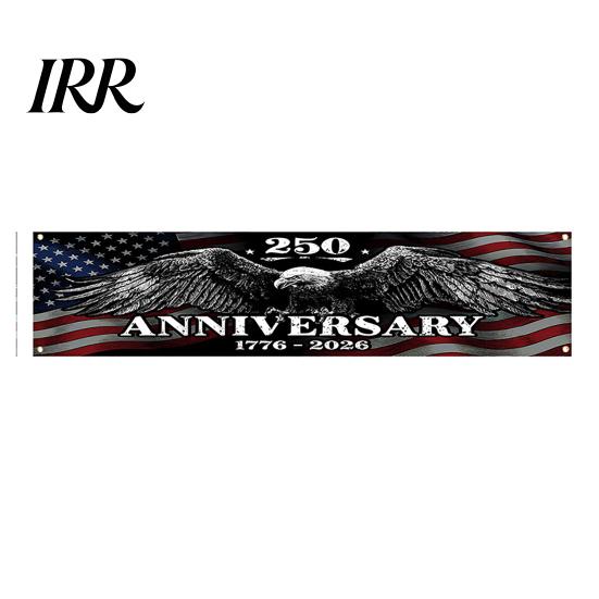 Independence Day Decor 250th Anniversary Banner 6.5x1.5ft 250 Years of Freedom American Patriotic Decoration 1776-2026 Outdoor Party USA Porch