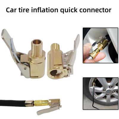Conector de abrazadera de aire para neumático de automóvil, adaptador de abrazadera, válvula de bomba de latón para automóvil de 8 mm
