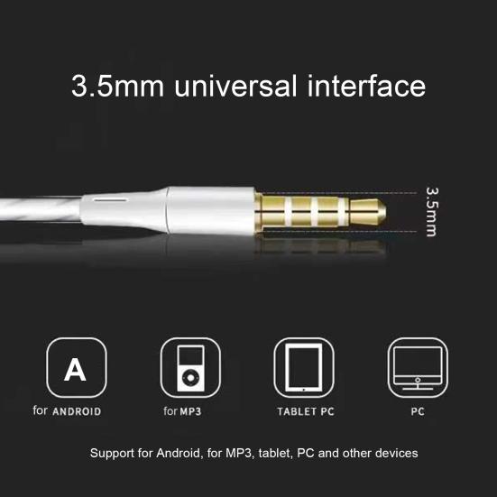 Sport Earbud with Microphone Anti-interference Noise Reduction Stereo Surround Heavy Bass Music Player Stable Signal 3.5mm Wired In-ear Earphone