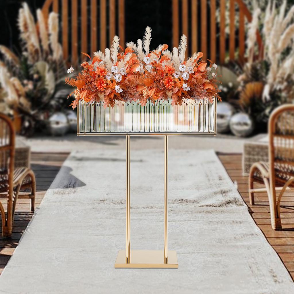 Elegant Crystal Flower Stand for Wedding Decor, Modern Floor & Countertop Display Stand Holds 17.6-22lbs, Versatile Centerpiece