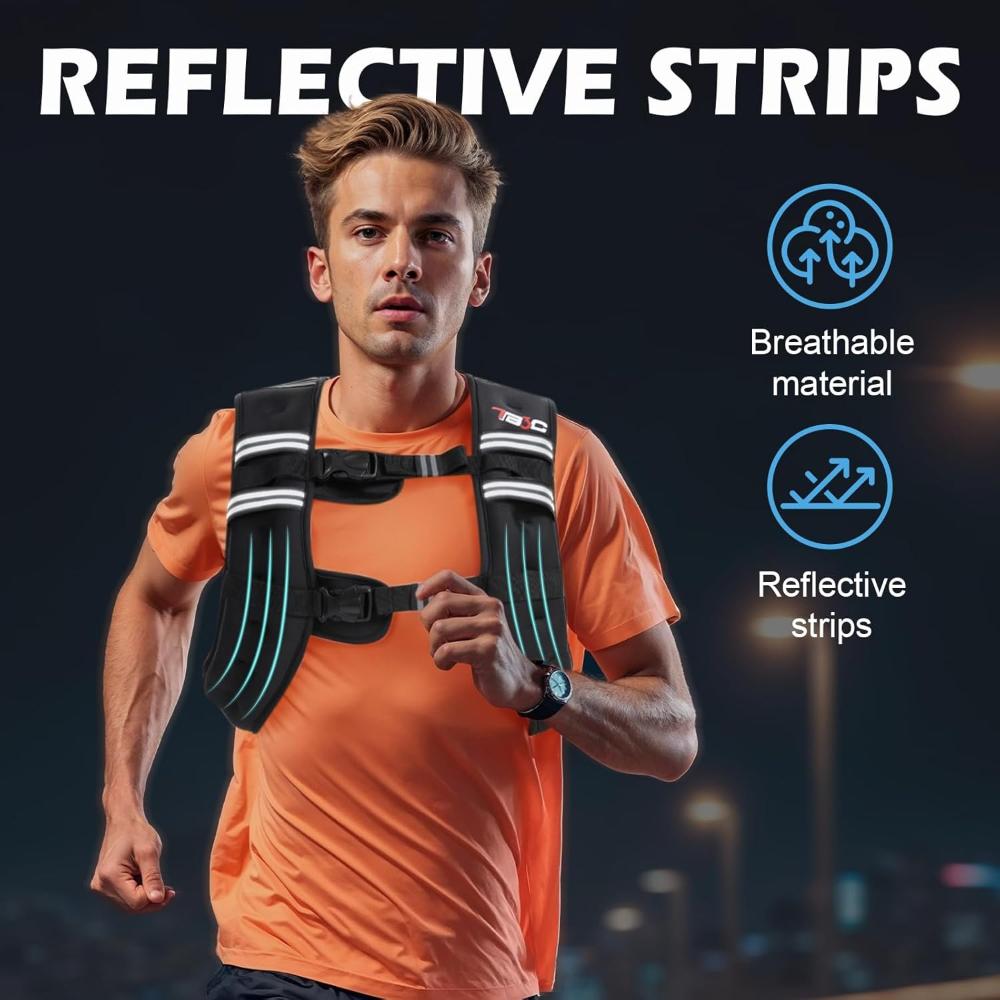 3KG 5KG Damen Gewichtsweste zum Gehen, Krafttraining Gewichtswesten für Herren, Fitnessweste mit Reflexstreifen für Workout Laufen Joggen