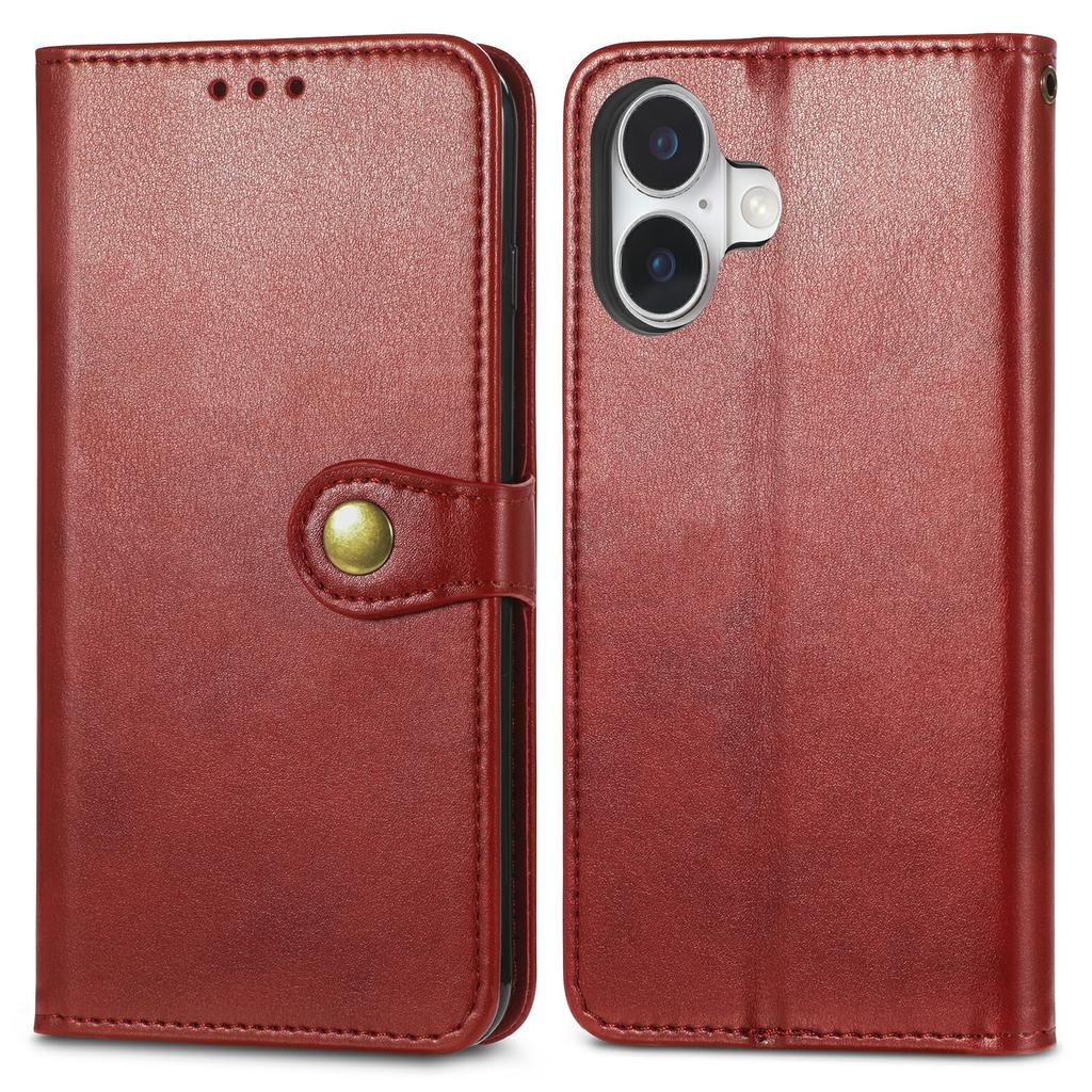 For iPhone 17 Case Wallet Stand Leather Phone Cover with Wrist Strap