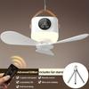 Portable USB Camping Fan with Light, Silent Tripod Stand, Adjustable Speed/Brightness, Detachable Blades for Tent Bedroom Travel