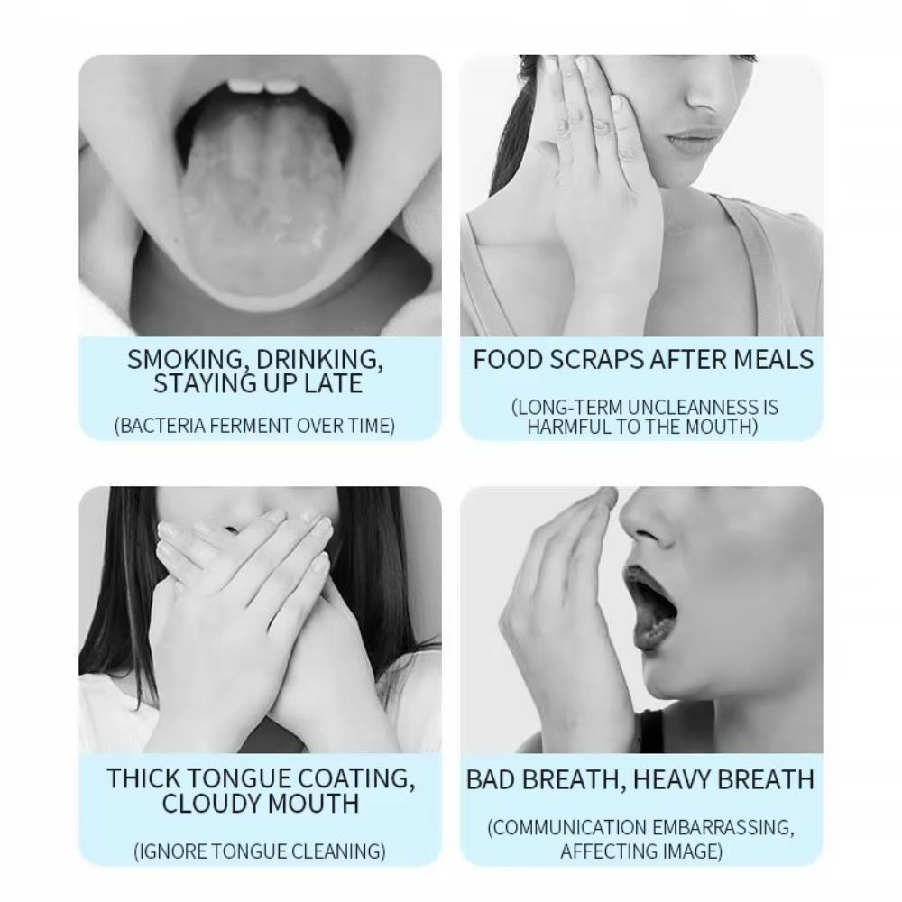 Natural Tongue Cleaner Gel - Remove Bad Breath, Whitening Tongue Scraper Gel for Adults, Fresh Mint Flavor