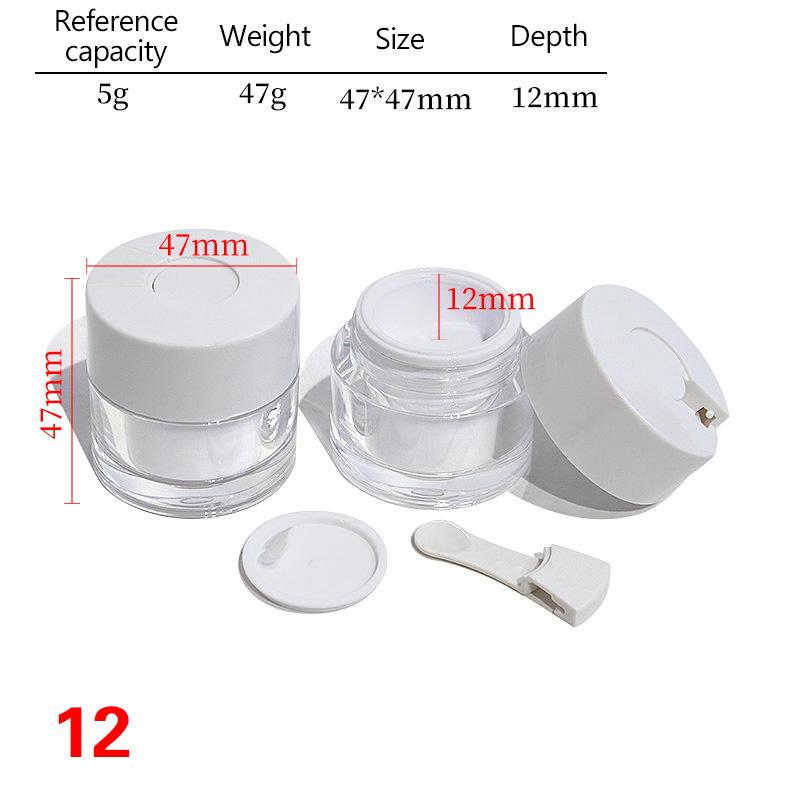 1Pcs Plastic Cream Jar With White Liner Cream /Lotion Bottle Cosmetic Container Refillable Bottles With Spoon