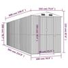 3147432 vidaXL Abri de jardin Vert 192x606x223 cm Acier galvanisé