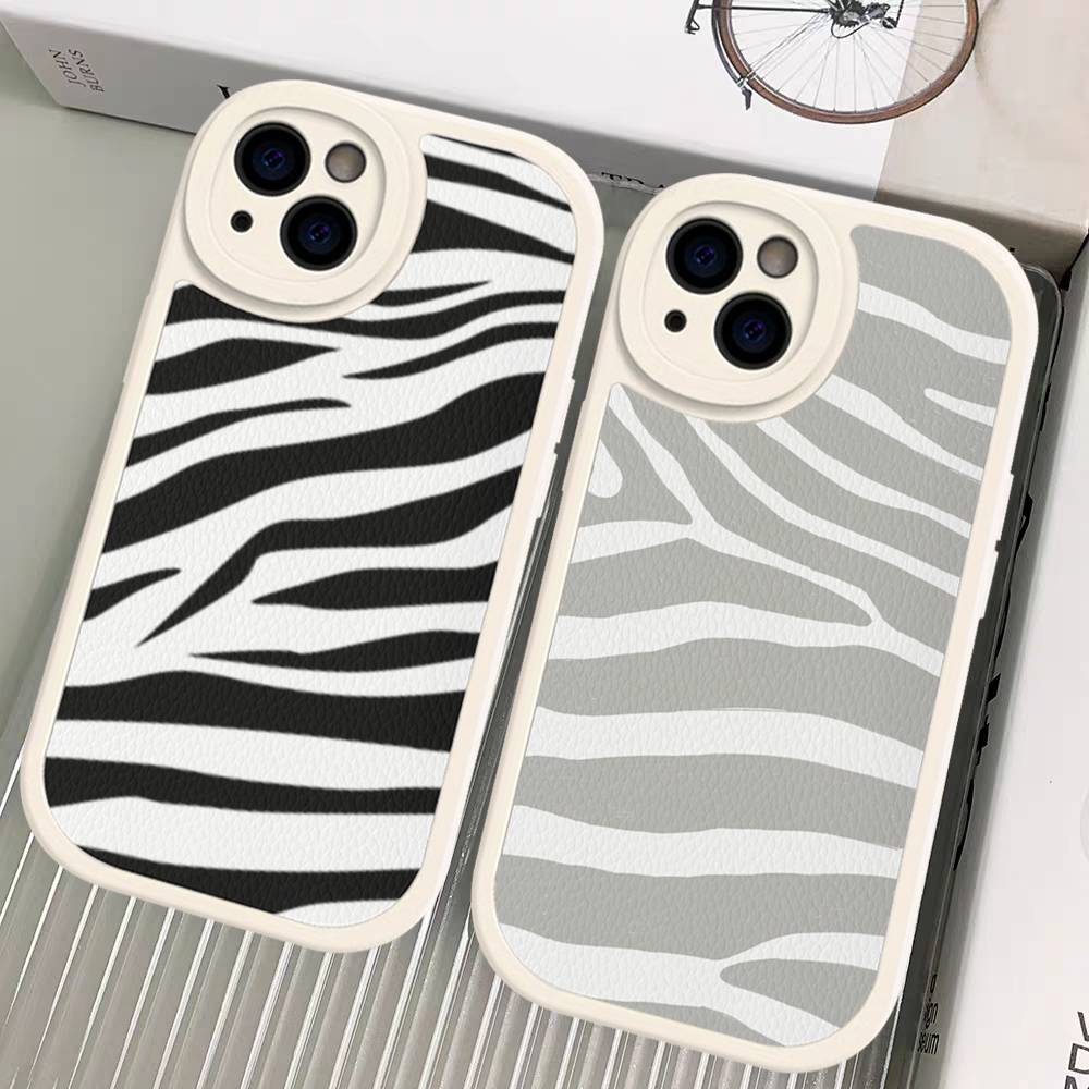 Zebra Pattern Art For IPhone 16 15 14 13 12 11 Pro Max Plus Leather Phone Cover