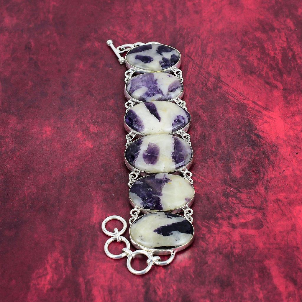 Tiffany Stone Gemstone Bijuterii din argint solid 925, brățară frumoasă, lucrată manual, bijuterii cu lanț reglabil pentru femei